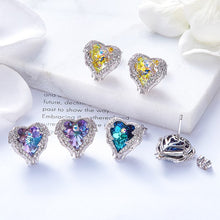 Load image into Gallery viewer, Swarovski Crystal Heart Angel Wings Earrings