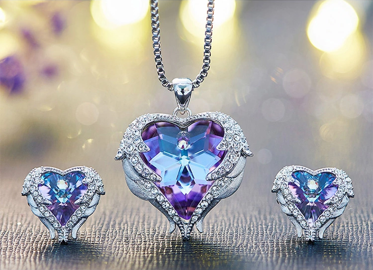 Angel wings swarovski crystal necklace deals